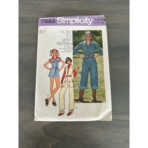 Simplicity Vintage Cut Misses Jumpsuit in Two Lengths Size 10 Pattern No 7562